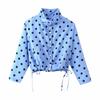 2026 Spring New Product European and American Cross-border Women's Clothing Street Fashion Drawstring Design Polka Dot Jacket w017 D028