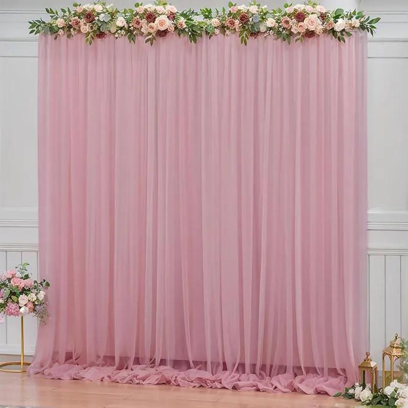 Chiffon Curtain Wedding Party Backdrop Baby Shower Drape Hotel Banquet Wrinkle Free Photo Background Wedding Curtain Decoration