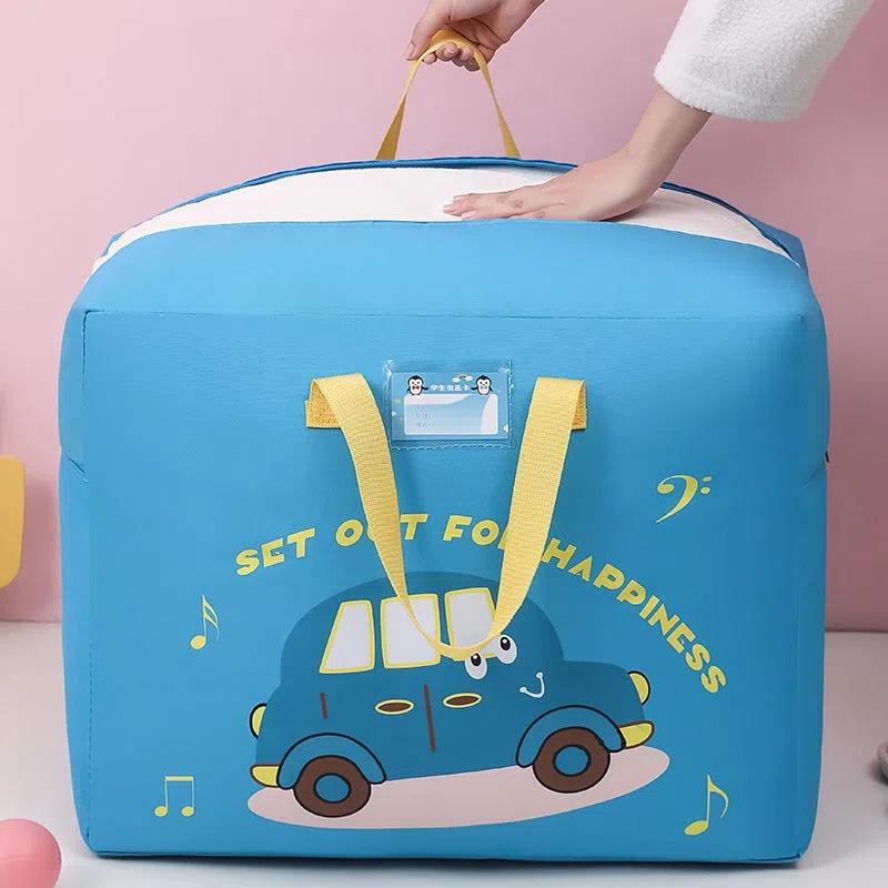 Большая вместительная сумка для хранения одеял для детского сада, мультяшный узор, сумки для упаковки багажа для школьников, утолщенная сумка для хранения из ткани Оксфорд