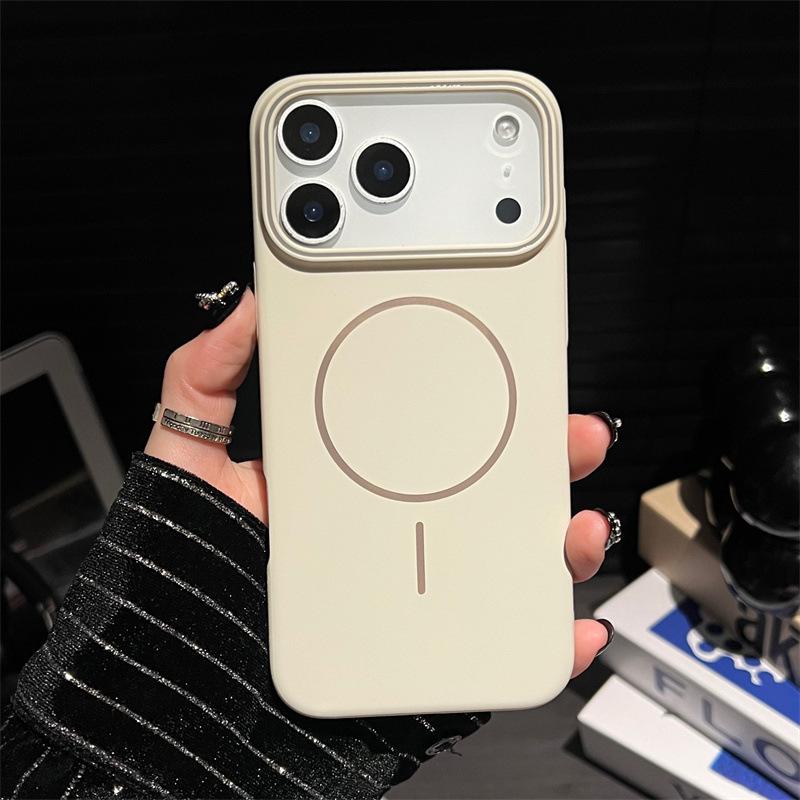 Роскошный Чехол для Телефона Магнитный Однотонный Для iPhone Air 12 13 14 15 16 17 Pro Max Беспроводная Зарядка Ударопрочный Защитный Жесткий Чехол