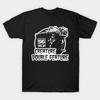 Men Black Print T-shirt Creature Double Feature 56 No-Cut Transfer Paper Print Cotton Tshirt