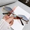 New Vintage Square Sunglasses Women Men Rectangle Sun Glasses Female Frameless Eyewear Oculos De Sol for Male Female Eyeglasses