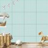 Wallpaper Fabric Pattern Sea, Mint and White for Living Room and Bedroom 50x1000