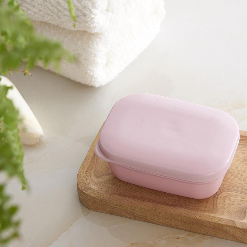 1PCS Covered Soap Box With Waterproof Seal Portable Soap Box Detachable Drain Tray And Soap Pan