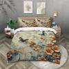 3Pcs Floral And Buttterfly Pattern Printed Bedding Set, 1*Duvet Cover+2*Pillowcase, Polyester Soft Bedroom Decoration Bedding