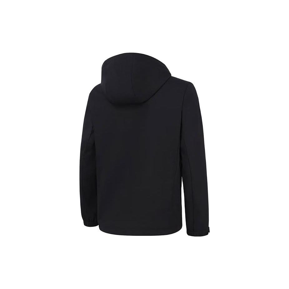 Li Ning Fitness Series однотонная водонепроницаемая спортивная ветровка мужская верхняя одежда черного цвета AFDT753-1
