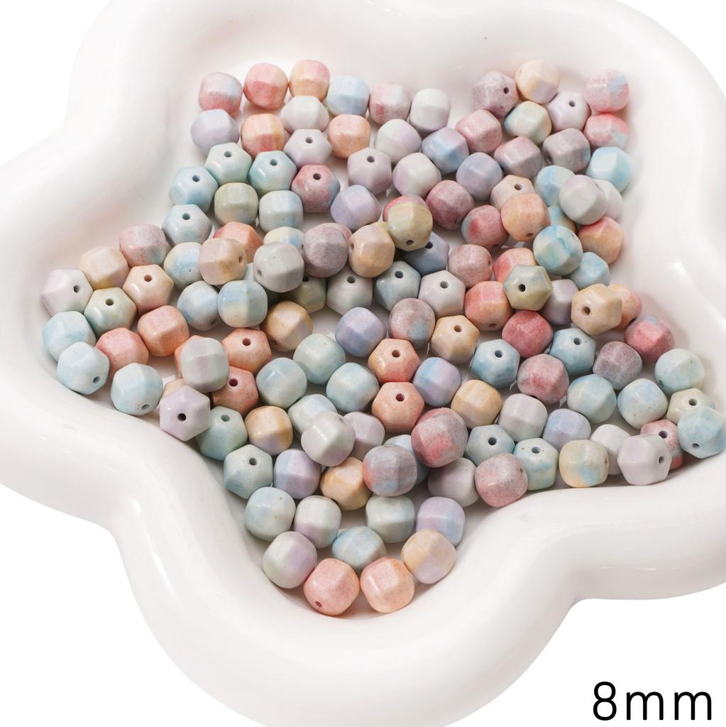 2/5 шт. Натуральный камень Альха Радужный камень Геометрические цельные бусины Разделительные бусины Рассыпные бусины для изготовления браслетов, ожерелий, ювелирных изделий своими руками