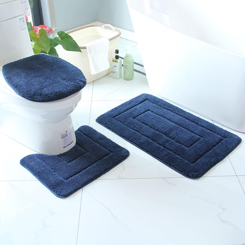 Европейский нескользящий набор для ванной: Впитывающий U-образный коврик для туалета и придверный коврик