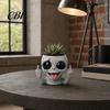 Alien Face Planter Funny Planter, 3D Printed Novelty Plant Pot, Cute Gray Head for Succulents Cacti Home Table Shelf Decoration Desktop Pot