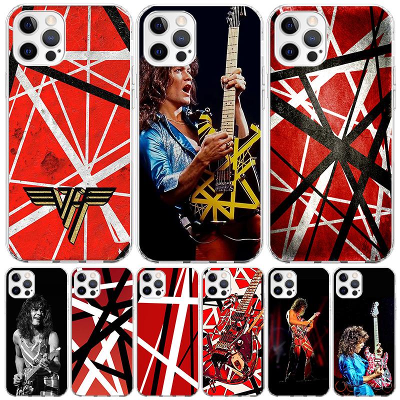 Eddie Van Halen Graphic Guitar Case Phone Cover for iphone 16 15 14 13 12 Mini 11 Pro Max 16E X XS XR 7 Plus 8 + SE 2020 Trend F