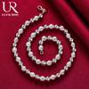 925 Sterling Silver Beads Necklace Wedding Jewelry