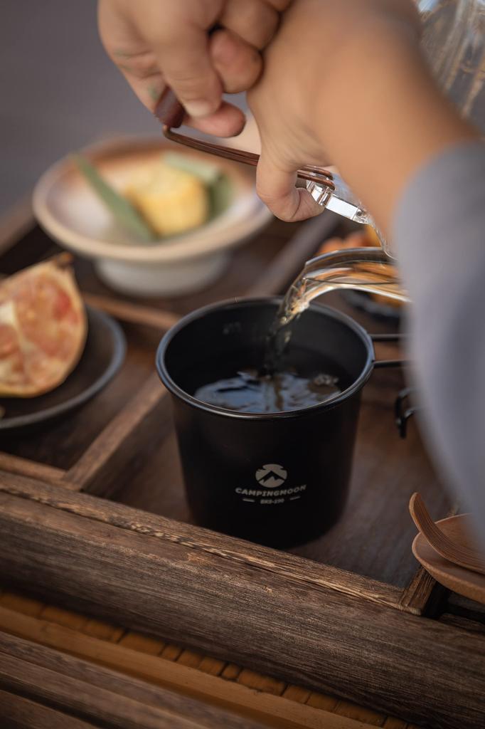 CAMPING MOON Solo Mug M Camping Mugs, Black, 3-Piece Set, 210ml SOLO MUG BKS-190-3P