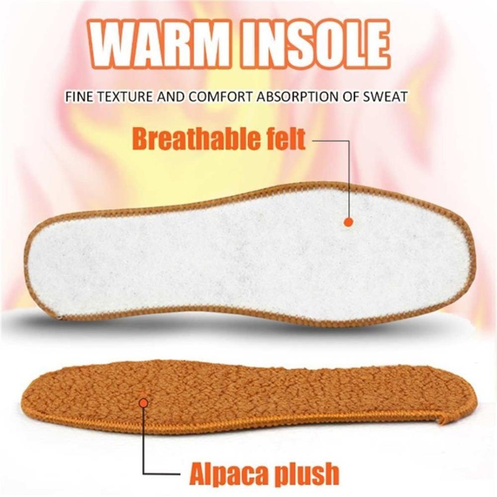 Shock Absorbing Keep Warm Winter Thermal Insulation Cashmere Pad Alpaca Plush Insoles Wool Thicken