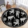 Круглые ковры с принтом ретро львов, противоскользящие ковры для гостиной, кухни, спальни, дивана, придверный коврик, детский напольный коврик, подарок, декор