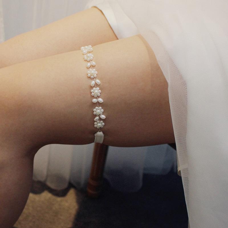 SLBRIDAL сексуальные кружевные цветы с жемчугом свадебные подвязки свадебные подвязки на бедро кольцо для женщин/женщин/невесты