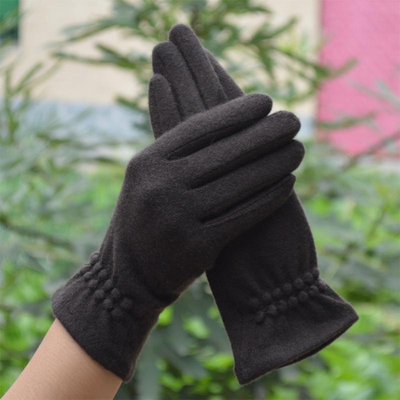 Шерстяные кашемировые перчатки женские теплые с сенсорным экраном зимние повседневные