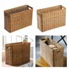 Wicker Storage Baskets Rectangular Woven Shelf Baskets Rattan Storage Bins Design Laundry Hamper Magazine Basket Narrow Stylish
