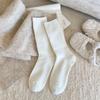 Winter Thickened Wool Socks, Solid Color Soft and Warm Mid-calf Socks, Women's Cold-resistant Snow Socks, Cashmere Pile Long Socks