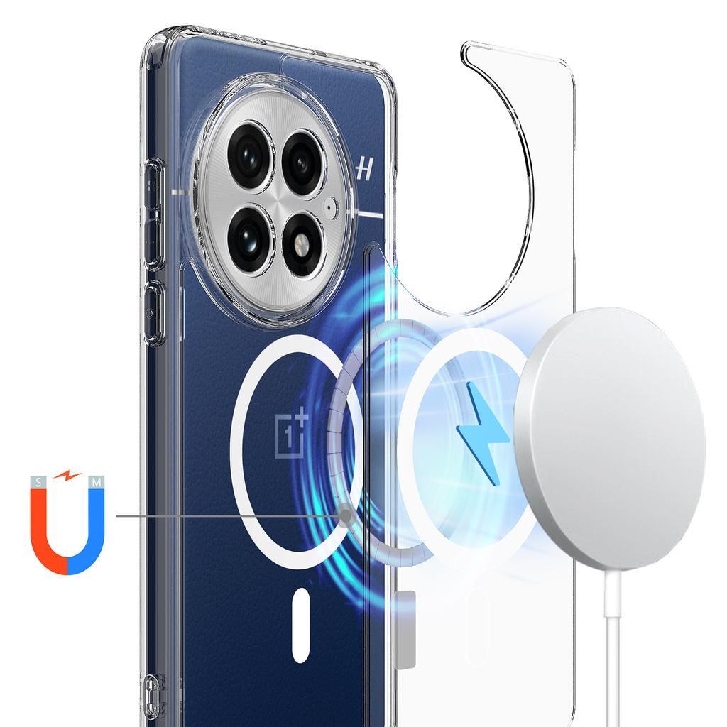For OnePlus 13 Clear Phone Case Compatible with MagSafe TPU+Acrylic Back Cover