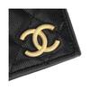 Chanel 25P Вышитый логотип бренда Ромбовидный узор Икра Кожа ягненка Кошелек Женский кошелек Черный AP4480-B19362-94305