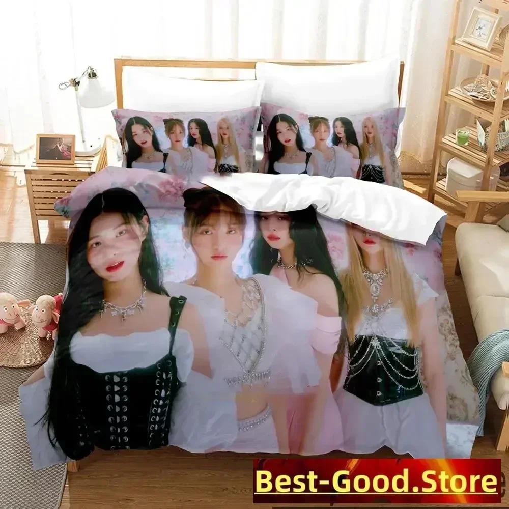 KPOP FIFTY FIFTY Мерч Cupid Альбом Постельное белье Пододеяльник Простыня Наволочка с принтом Кровать Полный Queen King Размер Одеяло Спальня