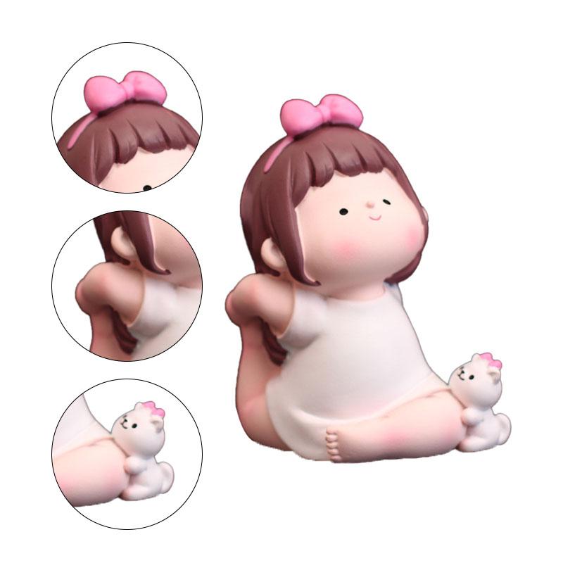 Yoga Girl Figurine Cartoon Lovely Cute Fashionable Decoration Yoga Pose Girl Ornament for Car