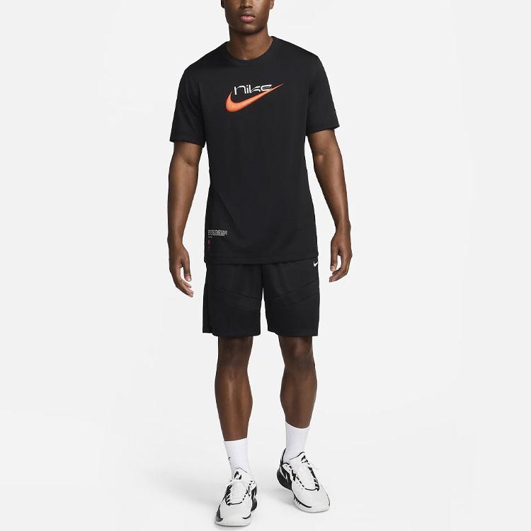 Nike T Shirts Men's Black Crew Neck Moderate Straight Fit FV8412-010