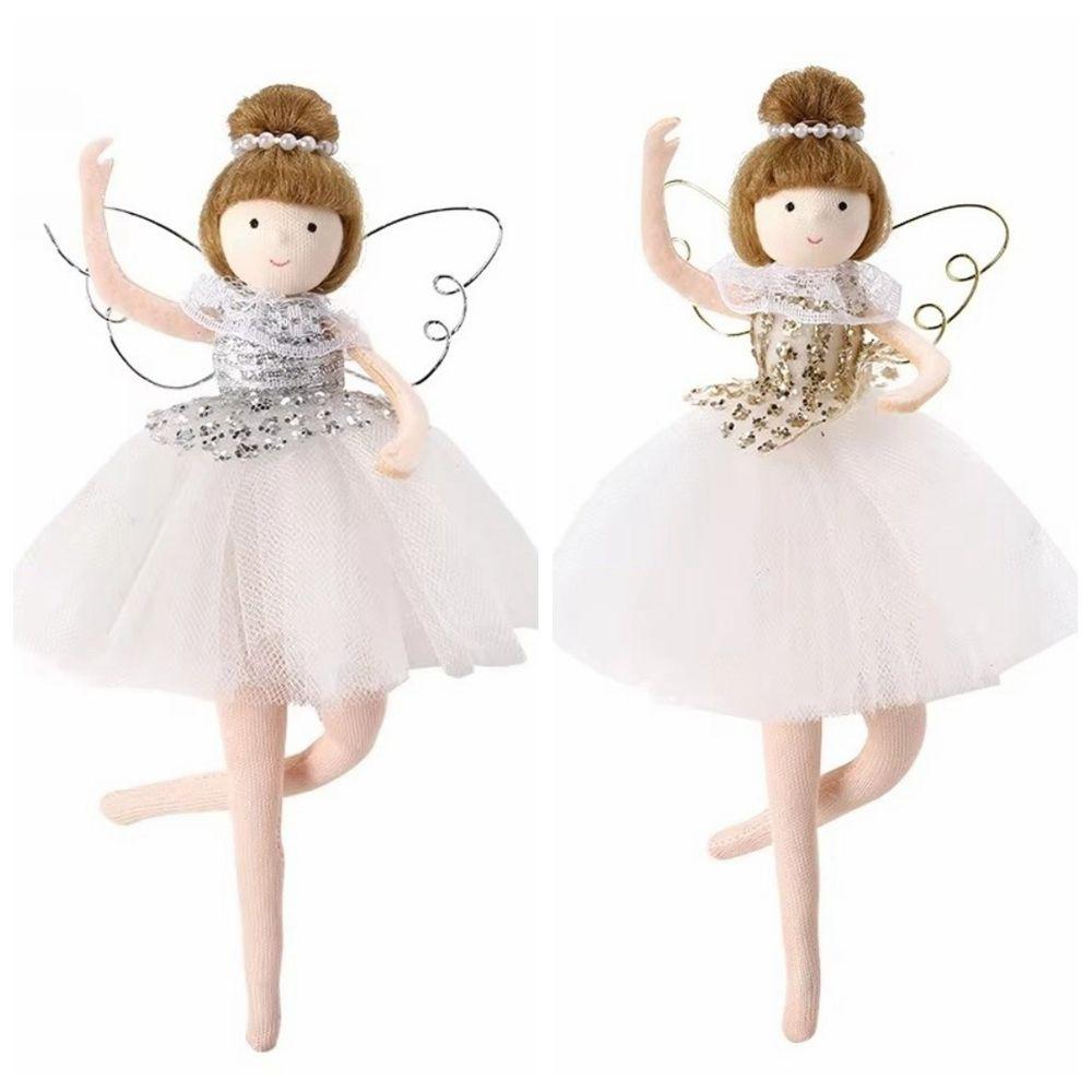 Fabric Xmas Tree Angel Pendant Plush Angel Girl Hanging Pendant Christmas Tree Decor Home Decor
