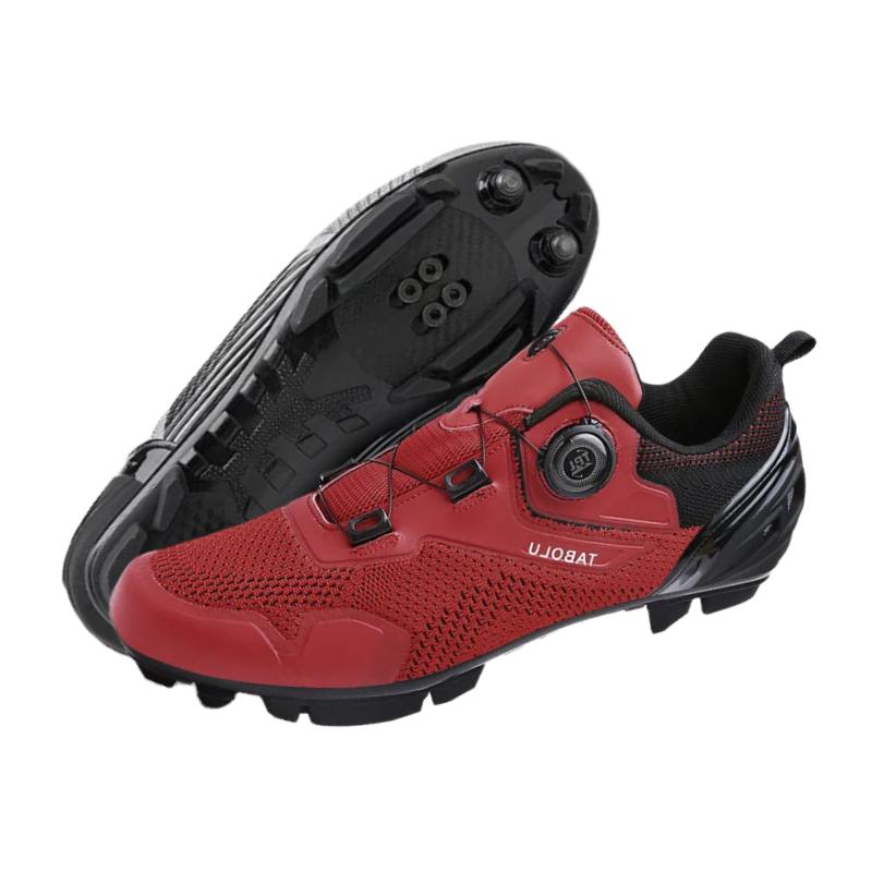 Cycling Shoes for Men & Women - Mountain Bike Shoes with Rotating Buckle Lacing Breathable Mesh Anti-Slip Nylon Sole MTB