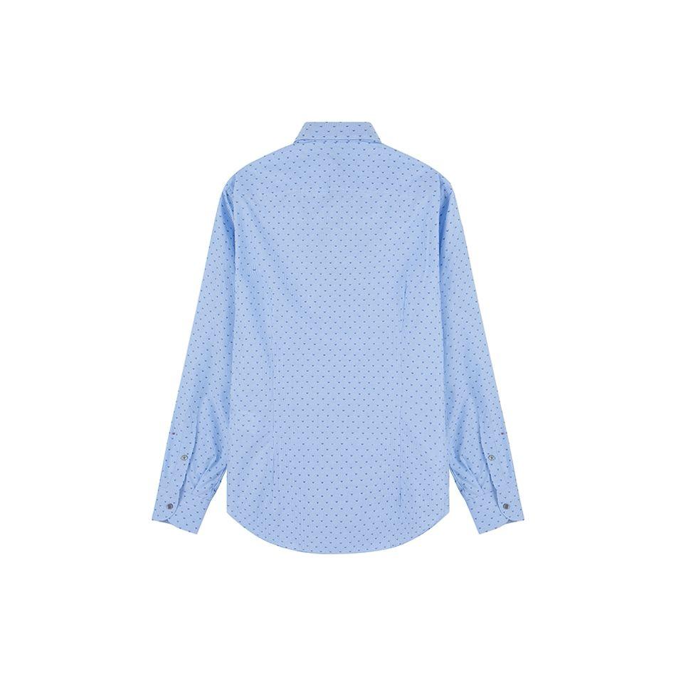Emporio Armani Мужская рубашка с принтом SS23, однобортная, с длинным рукавом, светло-голубая 3R1C86-1K0BZ-F742