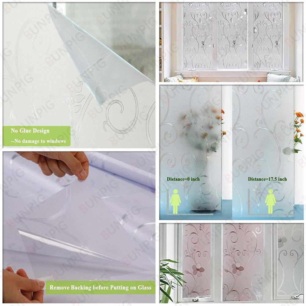 Matte Window Film Privacy Self Adhesive Static Cling 3D Stained Glass Decorative Rainbow Sticker Removable Anti-Uv Vinyl Cover Quality