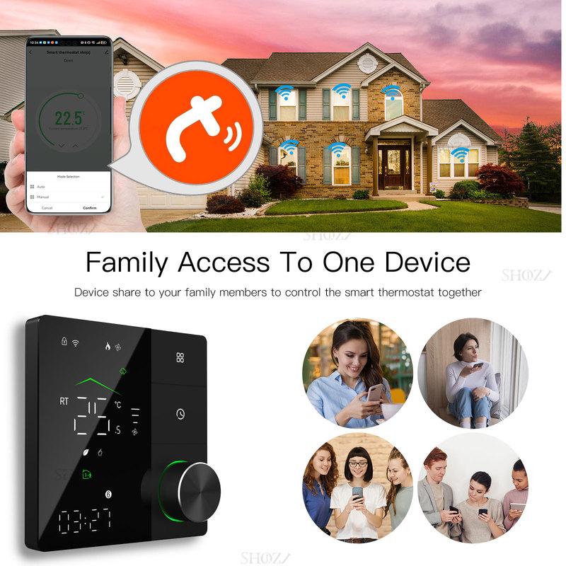 Tuya WiFi Smart Thermostat with Power Monitoring, Voice Control for Film Infrared Electric Warm Floor Heating System, 16A