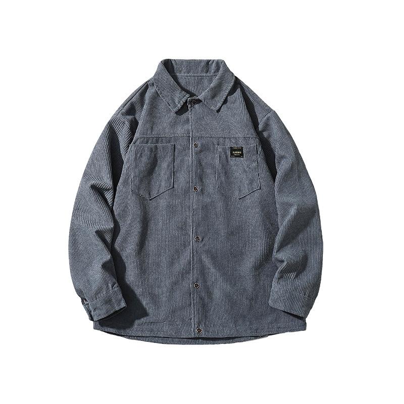 Вельветовая рубашка с длинным рукавом, пальто, мужская новая рубашка, стиль Гонконга, мужская модная брендовая повседневная одежда