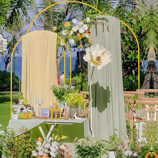 Металлическая арка-фон 4 фута/5 футов/6 футов/6,6 футов Золотая свадебная арка Стойка Рама Цветочный шар Фотография Арочная рама для церемонии Вечеринка по случаю дня рождения