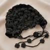 Pure cotton Mori handmade crochet headgear female hollow hand-woven copper coin flower single-layer beautiful girl hat