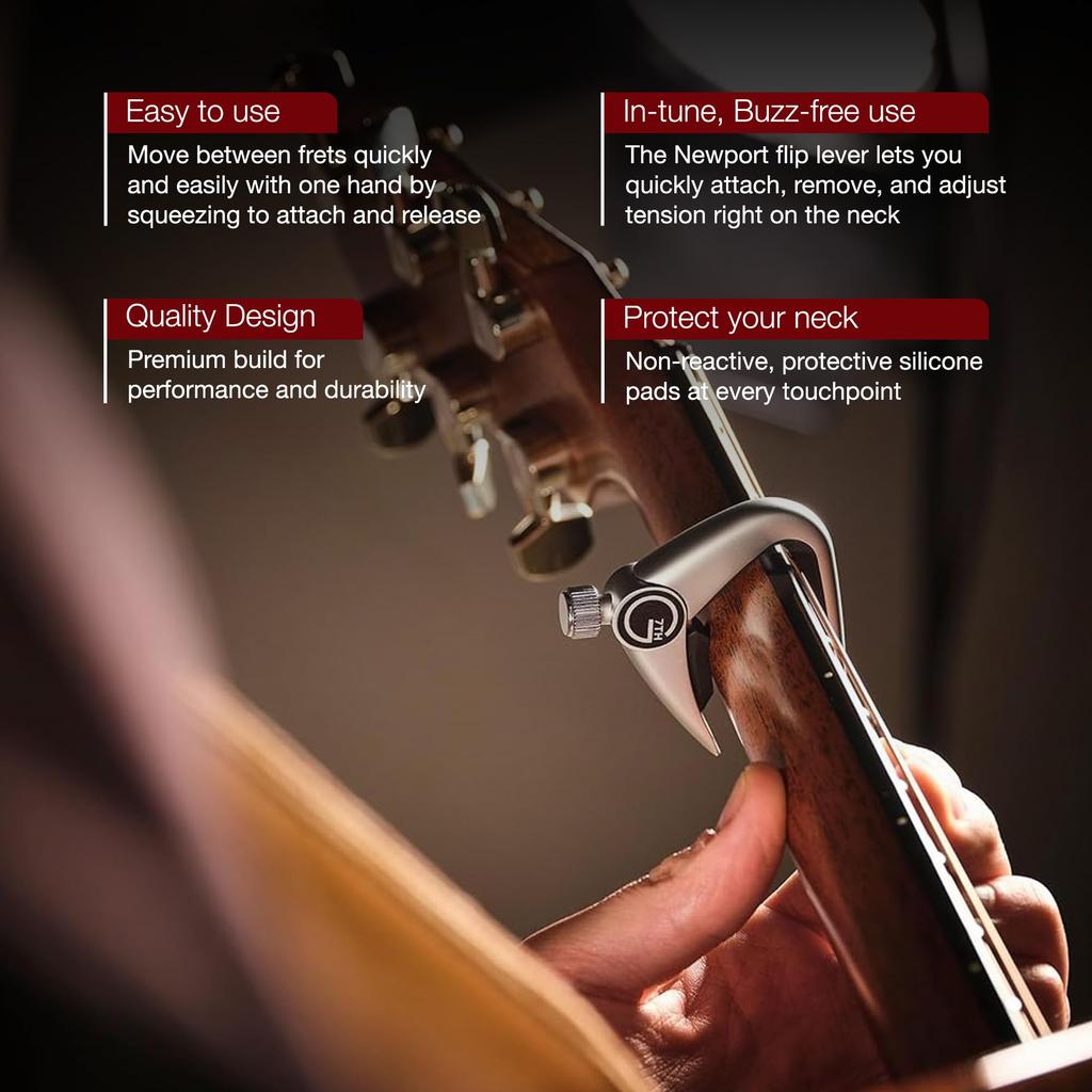 G7TH NEWPORT CAPO SILVER Capo for Folk Guitar [Officially Imported] 6-String