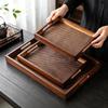 Ретро плетеная из ротанга и бамбука сервировочная тарелка Chixing с ручками