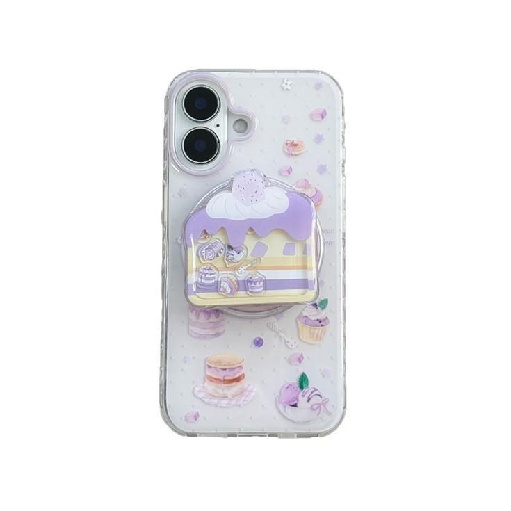 Корейский десерт из пасты таро Магнитная подставка Чехол для iPhone 17/16 Pro Max/15/14 - Девочковый дизайн
