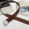 Vintage Women Rivet Belt Maillard Punk Style Belt Fashion Wide Leather Waistband  Men