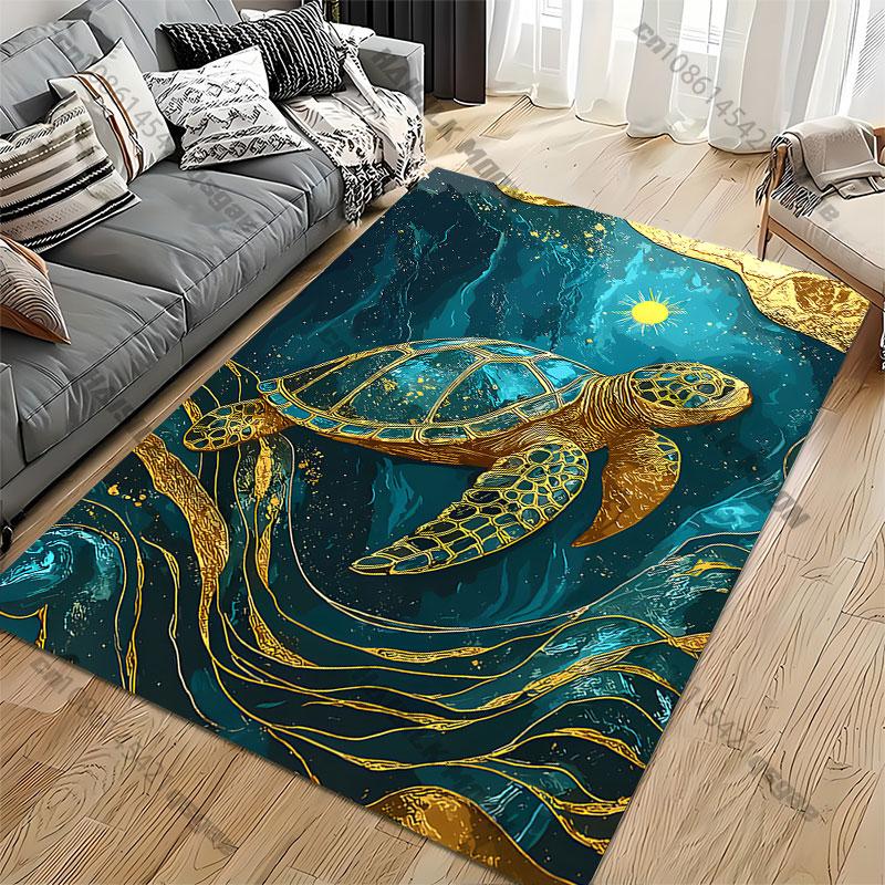 Majestic turtle ocean journey carpet Yoga living room room decor children's crawling mat doormat area rug games mat