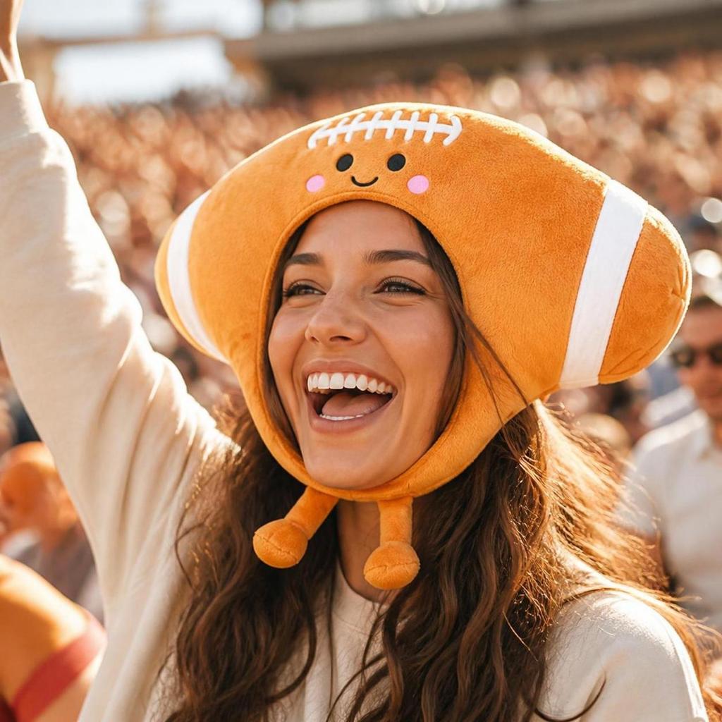 Soft Football Hat Lightweight Headgear Athletic for Sports Fans, Party Goers