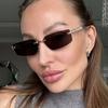 Металлические солнцезащитные очки без оправы Женские Мужские Винтажные Панк Роскошный Бренд Дизайнерские Для Вождения На Открытом Воздухе Популярные Хип-Хоп Солнцезащитные Очки Uv400