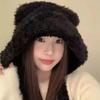 Cartoon Ear Protection Hat Soft Cute Cat Ear Hat Y2K Women Fluffy Hat  Autumn and Winter