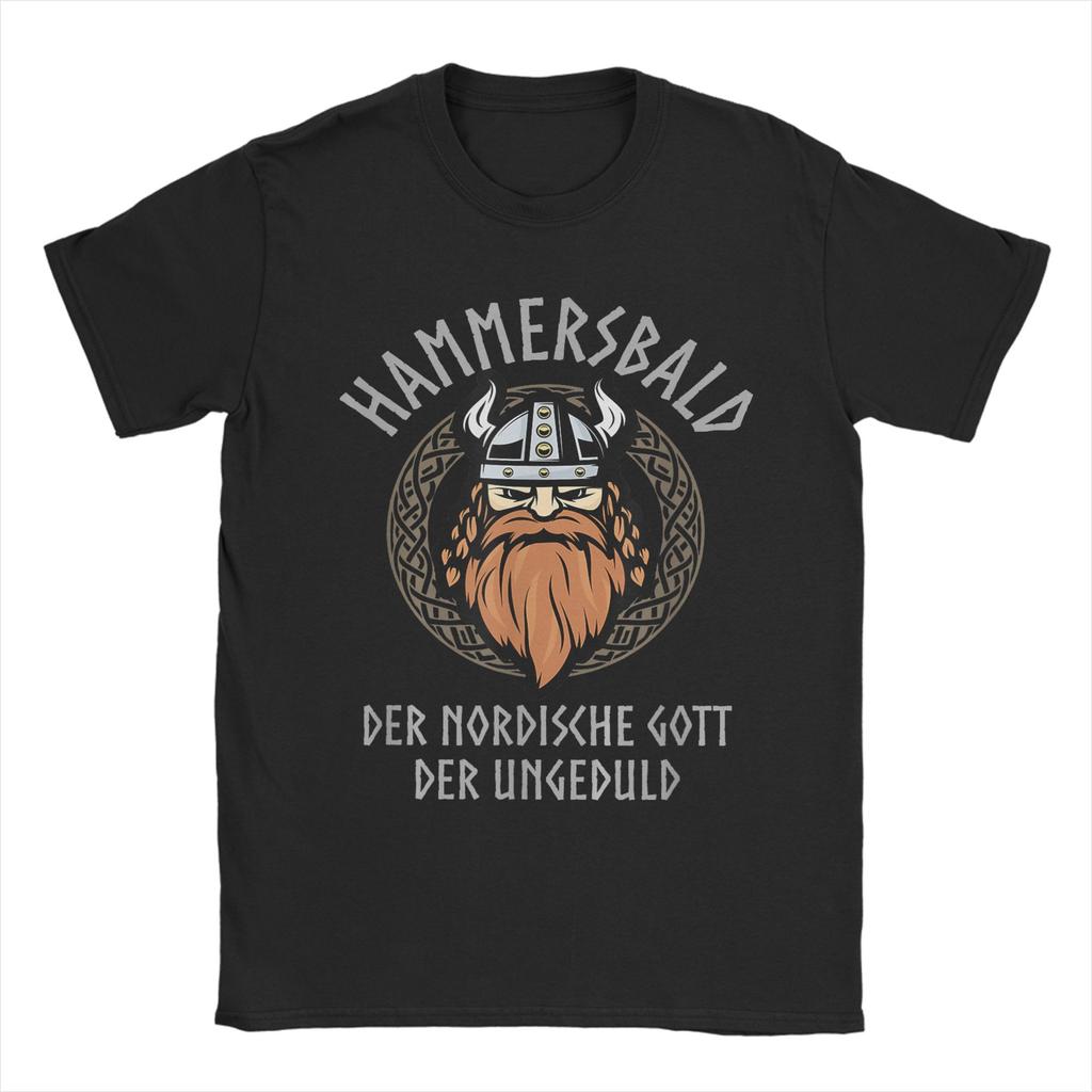 Hammersbald Viking God of Impatience T Shirt Men Cotton Vintage TShirts Crew Neck Tees Short Sleeve Tops Graphic Printed