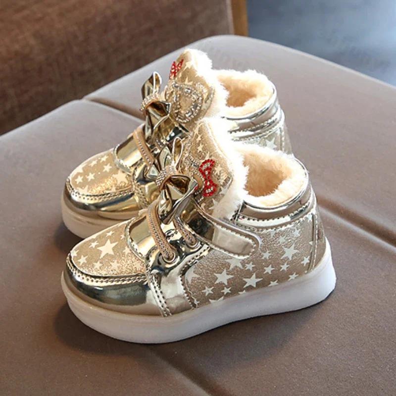 Модные детские светодиодные кроссовки для девочек, нескользящие светящиеся кроссовки, дышащие светящиеся повседневные кроссовки для девочек, повседневные дышащие светящиеся кроссовки