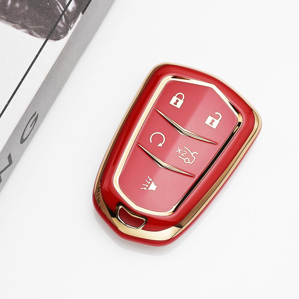 4/5 Buttons TPU Car Smart Key Cover Case Key Fob Bag For Cadillac ATS CT6 CTS DTS XT5 Escalade ESV SRX STS XTS ELR 2014 - 2018