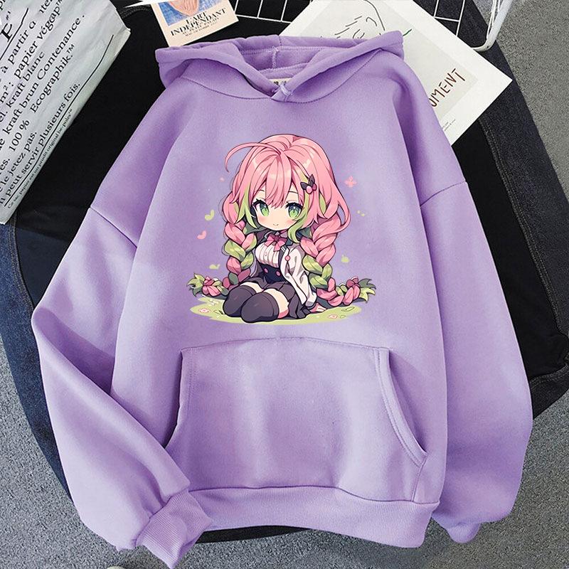 Hot Anime Kanroji Mitsuri Printed Women Men Hoodies Loose