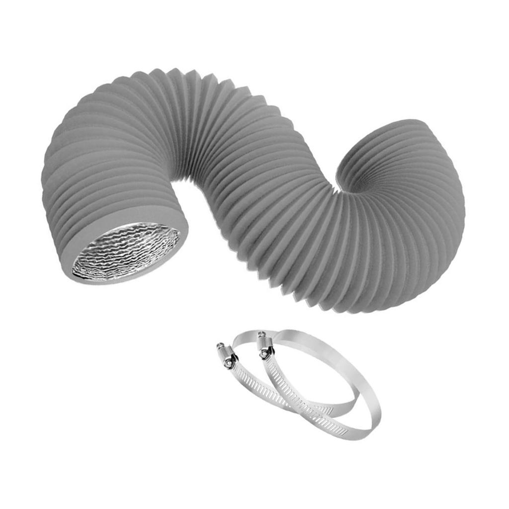 Dryer Vent Hose Air Duct Flexible Adjustable PVC Heavy Duty Air Duct Hose with 2 Screw Clamps for HVAC Ventilation