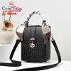 Cozy Up New Soft Leather Phone Bag Fashionable Mini Square Bag Versatile Handbag Silk Scarf Decoration Single Shoulder Crossbody Bags