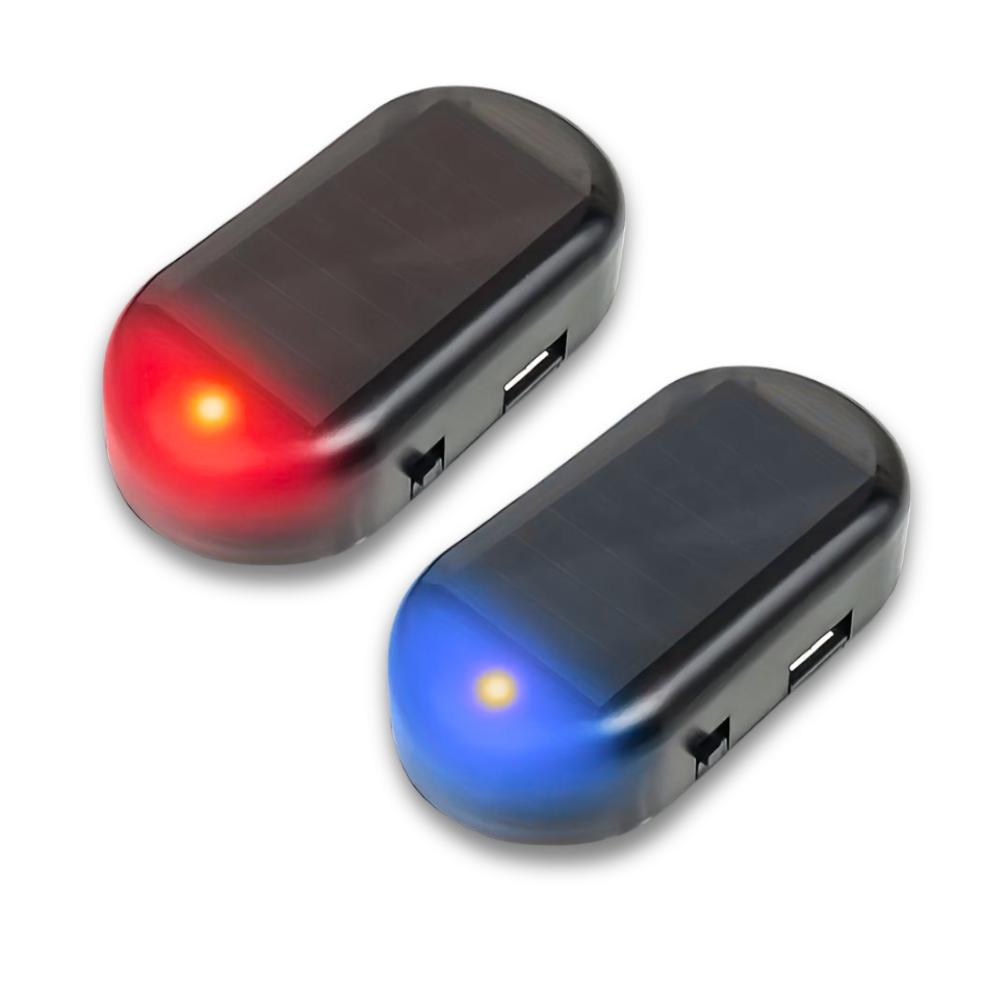 Компактная автомобильная сигнализация на солнечной батарее со светодиодным индикатором и мигающим красным и синим предупреждением о краже